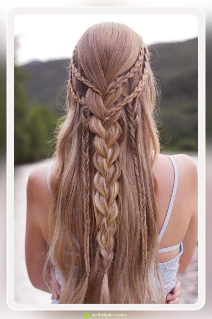 Boho-Inspired Braided Half-Updo