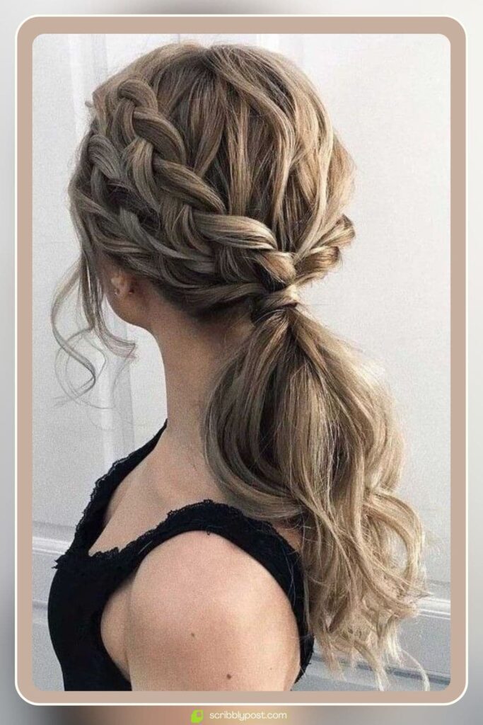 Braided Ponytail with Soft Curls