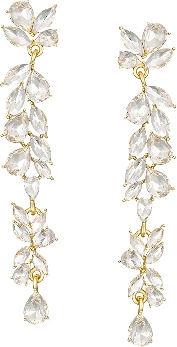 Bridal drop earrings crystal