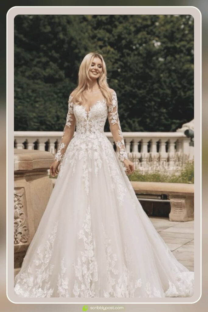 Lace Long Sleeve Classic Ball Gown