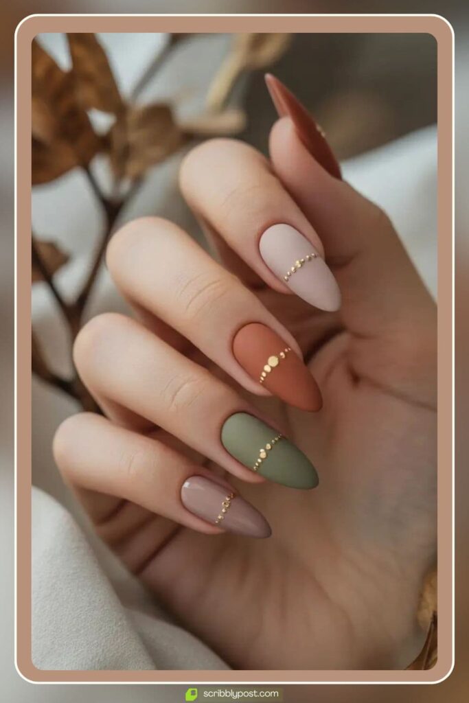 Matte Earth Tones with Gold Bead Accents