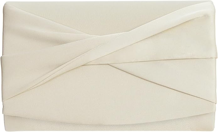 Satin ivory bridal clutch
