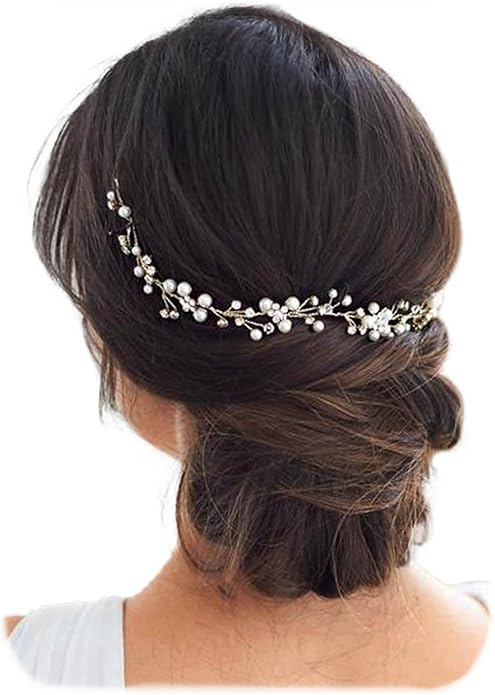 hair vine pearls bridal