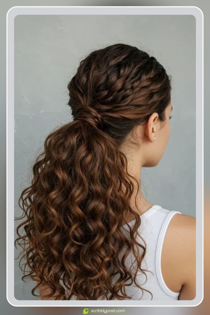 Braided Curly Ponytail
