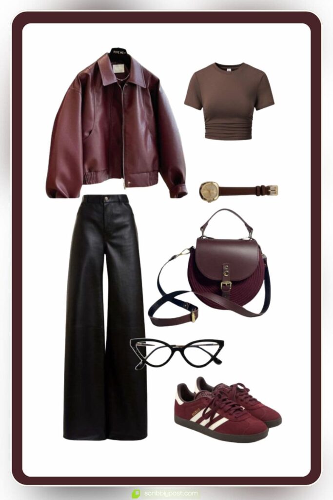 Burgundy Chic Streetwear