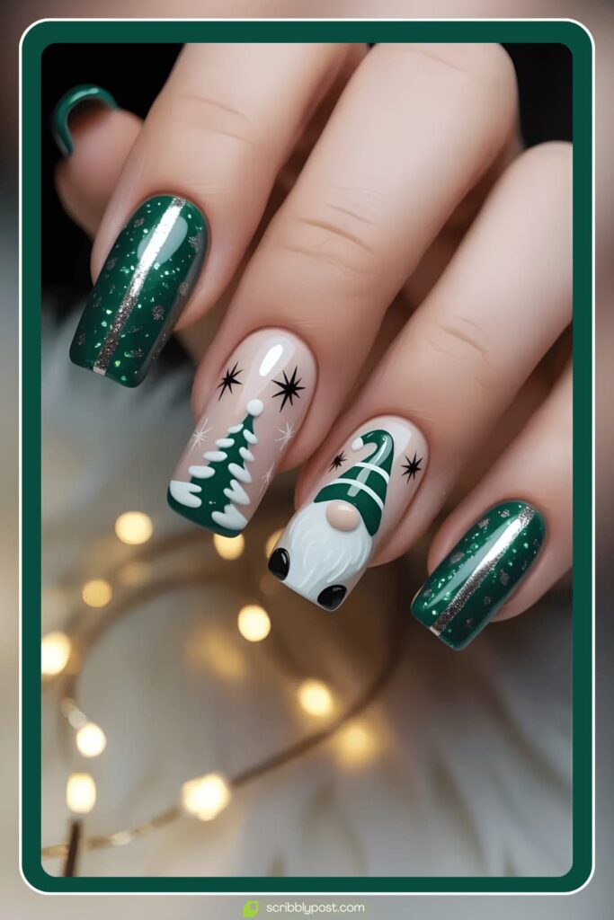 Cute Christmas Gnome Nails