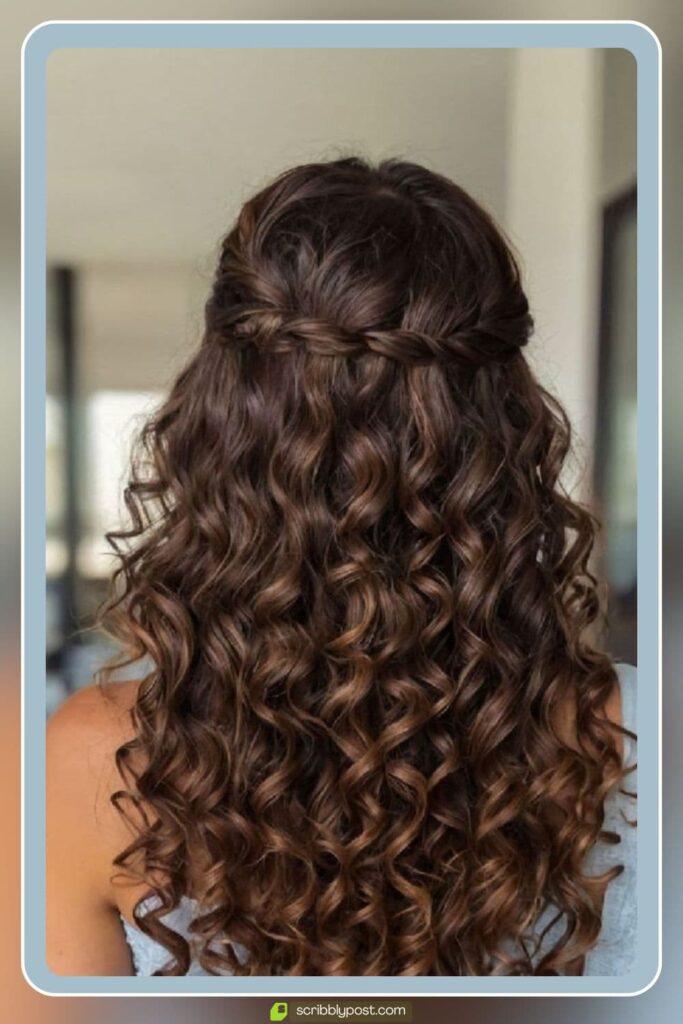 Half-Braided Curly Glam