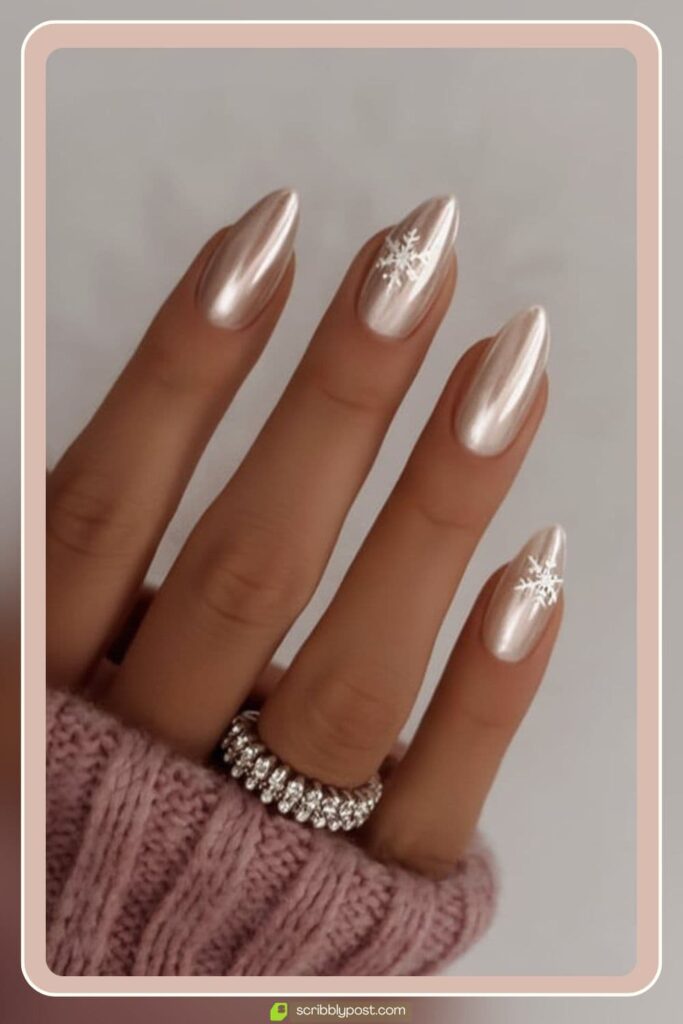 Champagne Chrome with Snowflake Accent