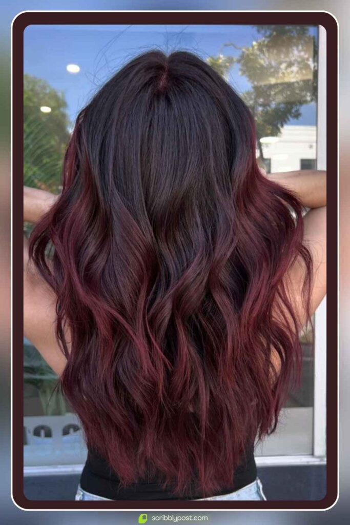 Dark Rooted Burgundy Waves