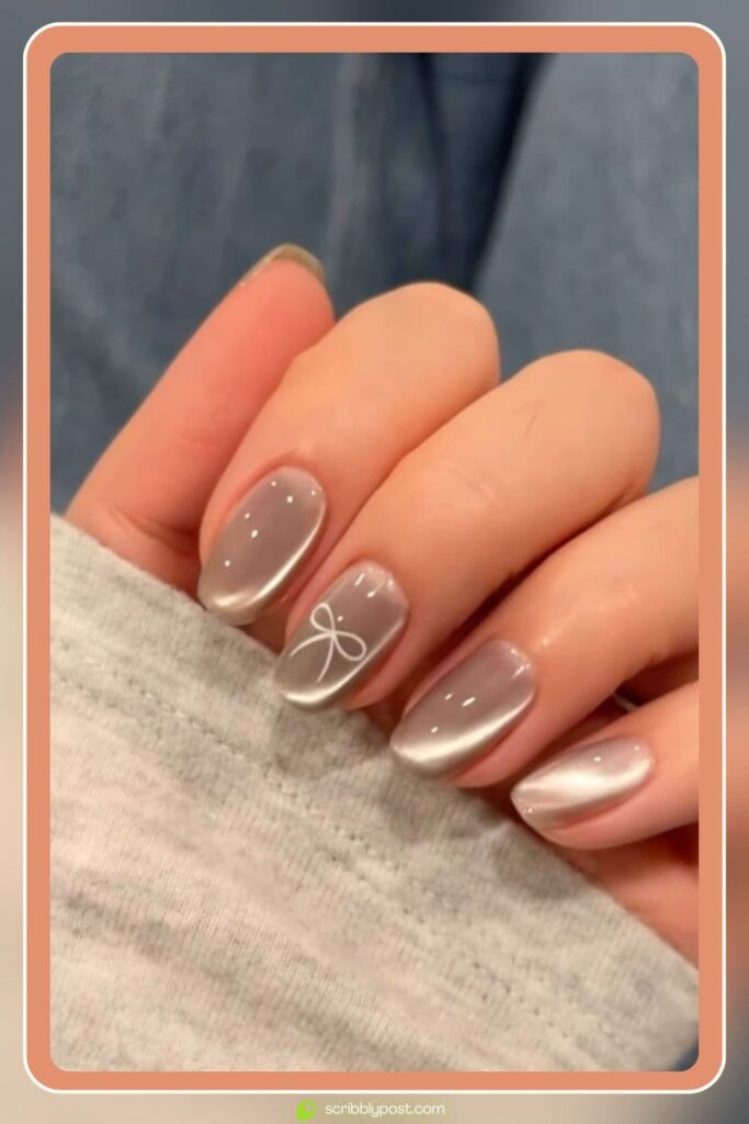 Grey Chrome with Minimal Line Art