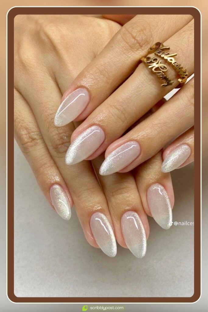 Milky Pink with Pearl Shimmer Tips