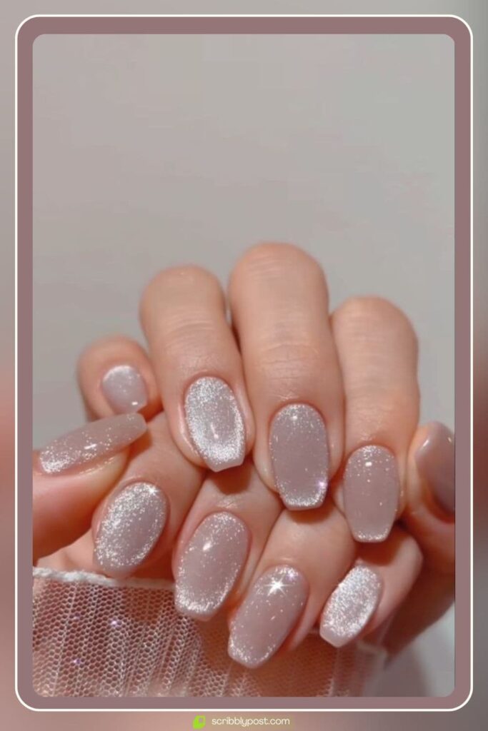 Soft Silver Glazed Nails
