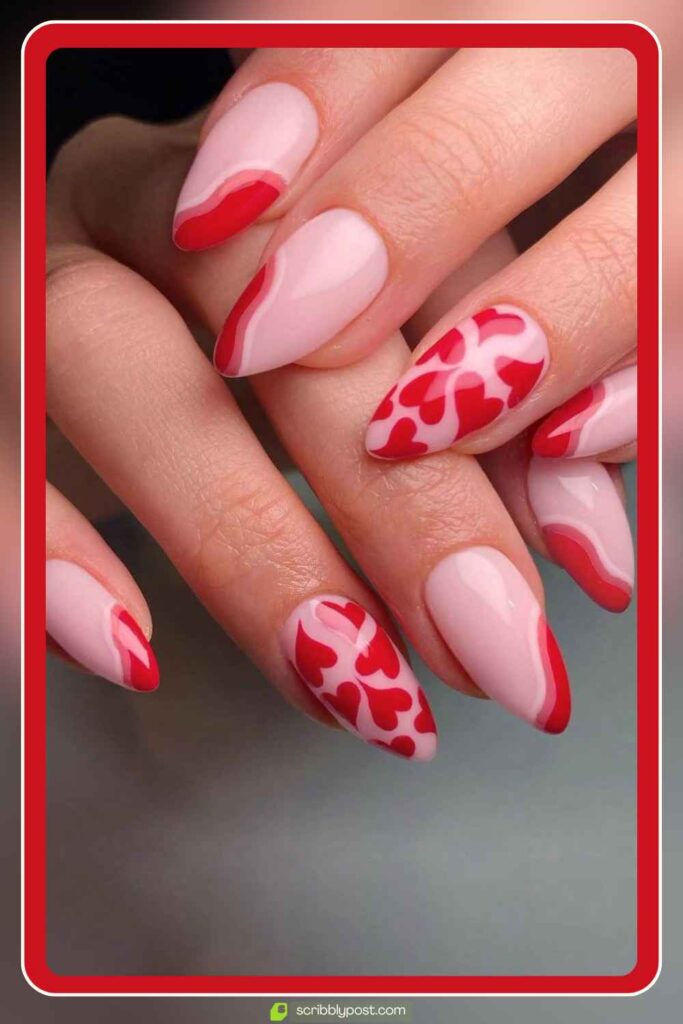 Abstract Pink & Red Heart Swirls