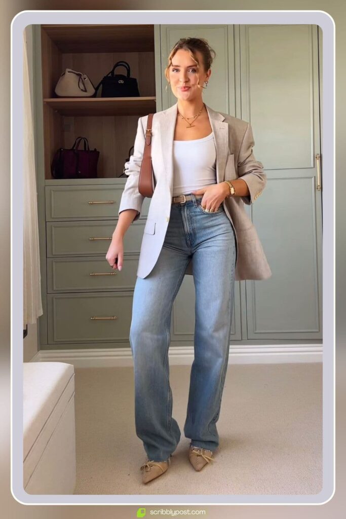 Blazer, Tank, and Blue Jeans 