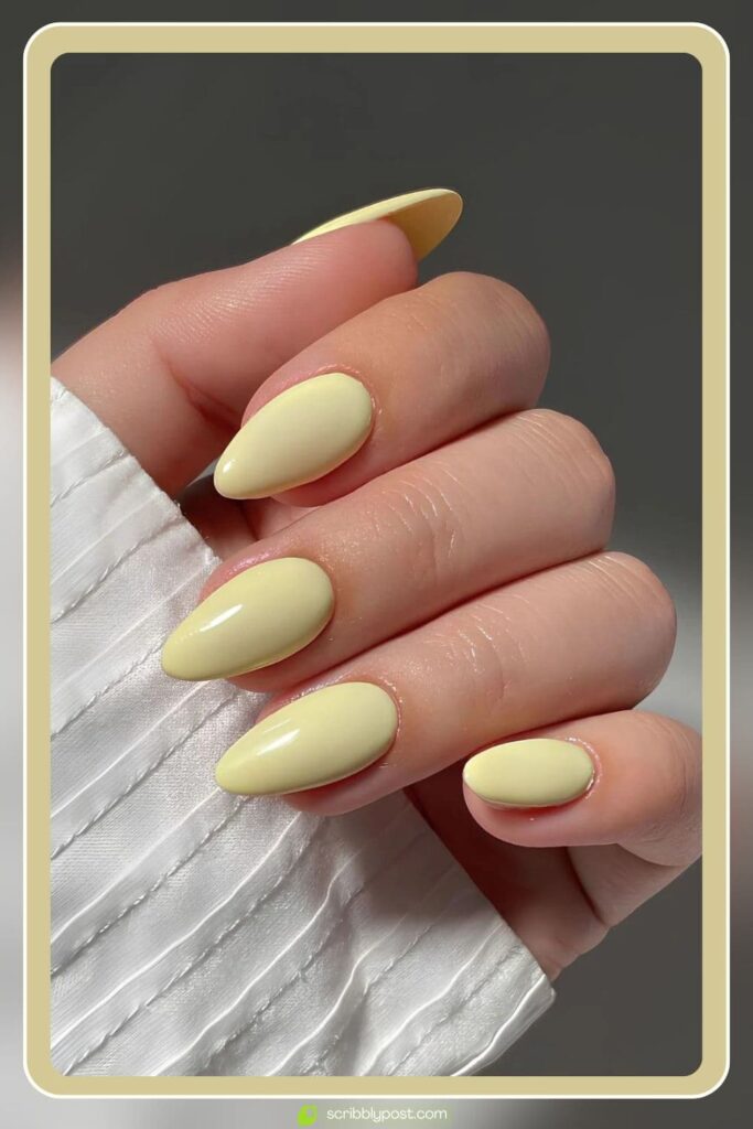 Butter Yellow Almond Nails