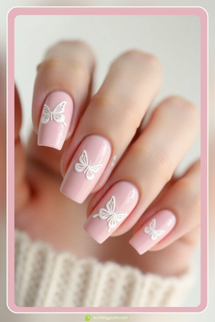 Butterfly Accent Nails