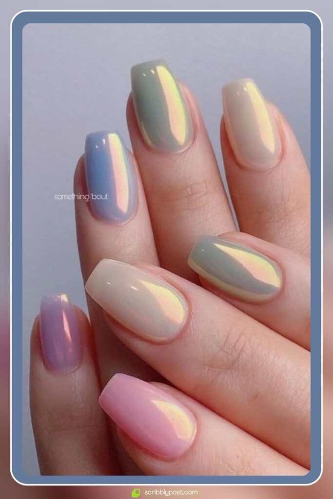 Chrome Pastel Nails