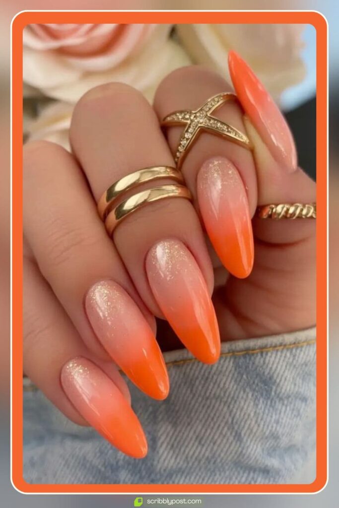 Coral Ombre Nails