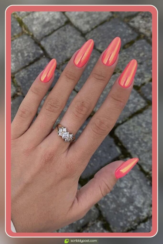 Coral Pop Nails