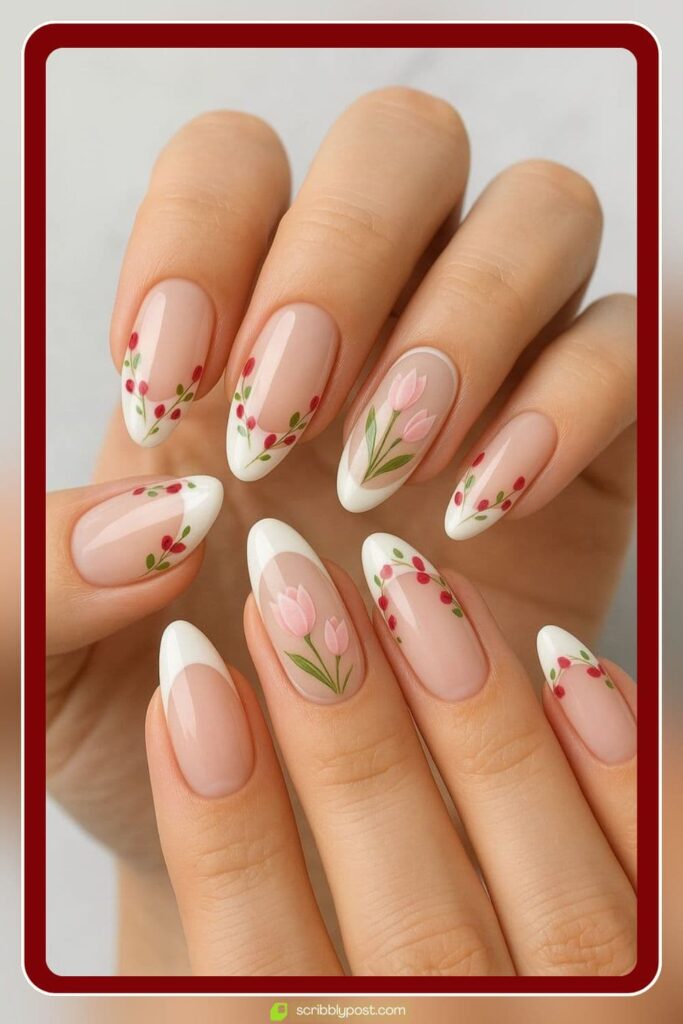Floral French Tips