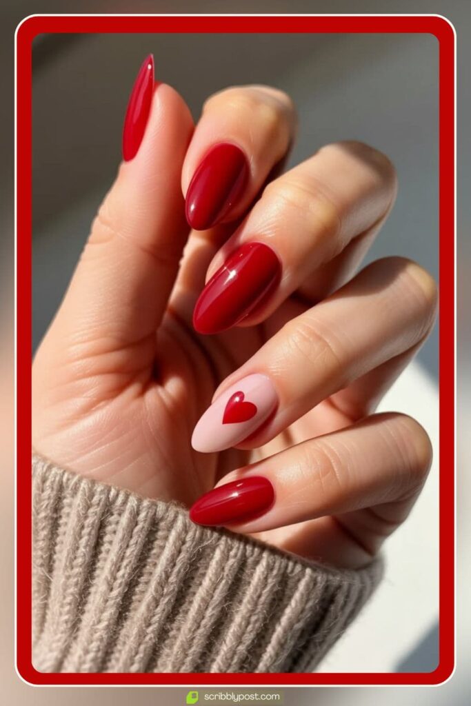 Glossy Red Nails