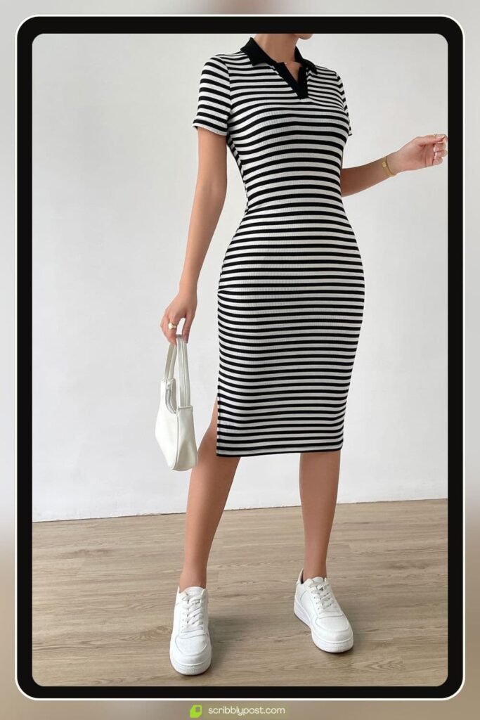 Lightweight Knit Dress and Sneakers 