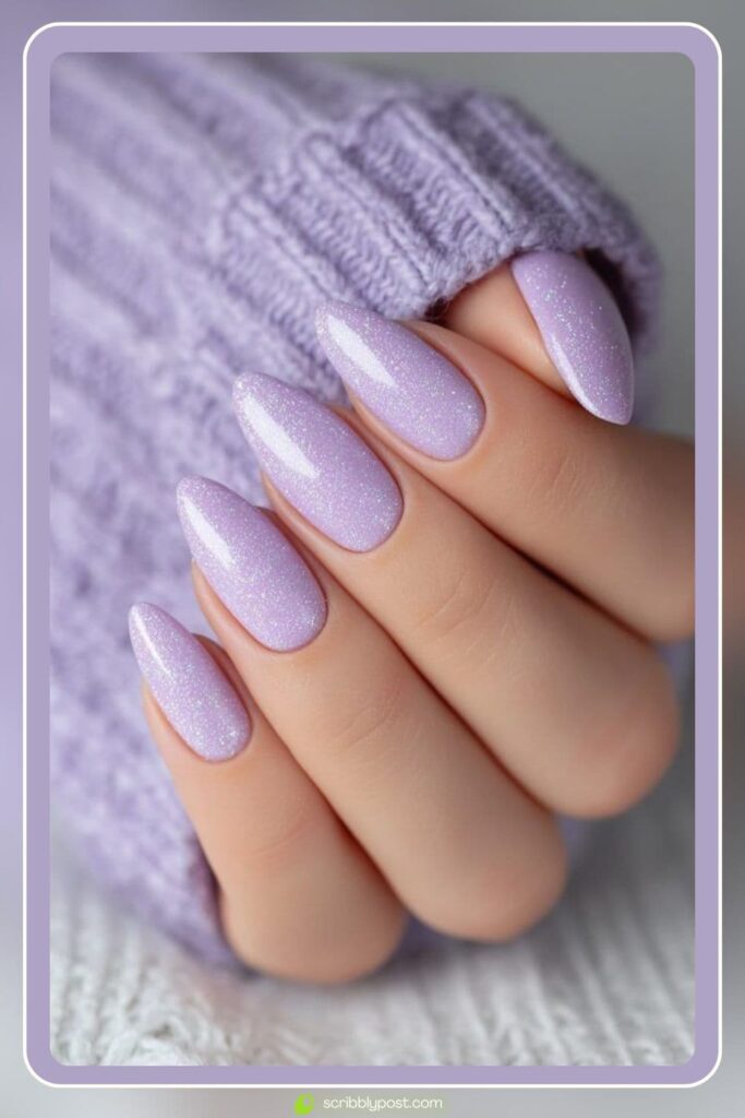 Milky Lavender Nails