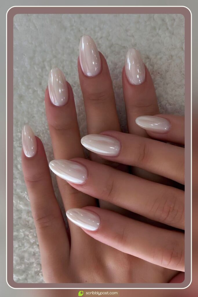 Milky White Gloss Nails