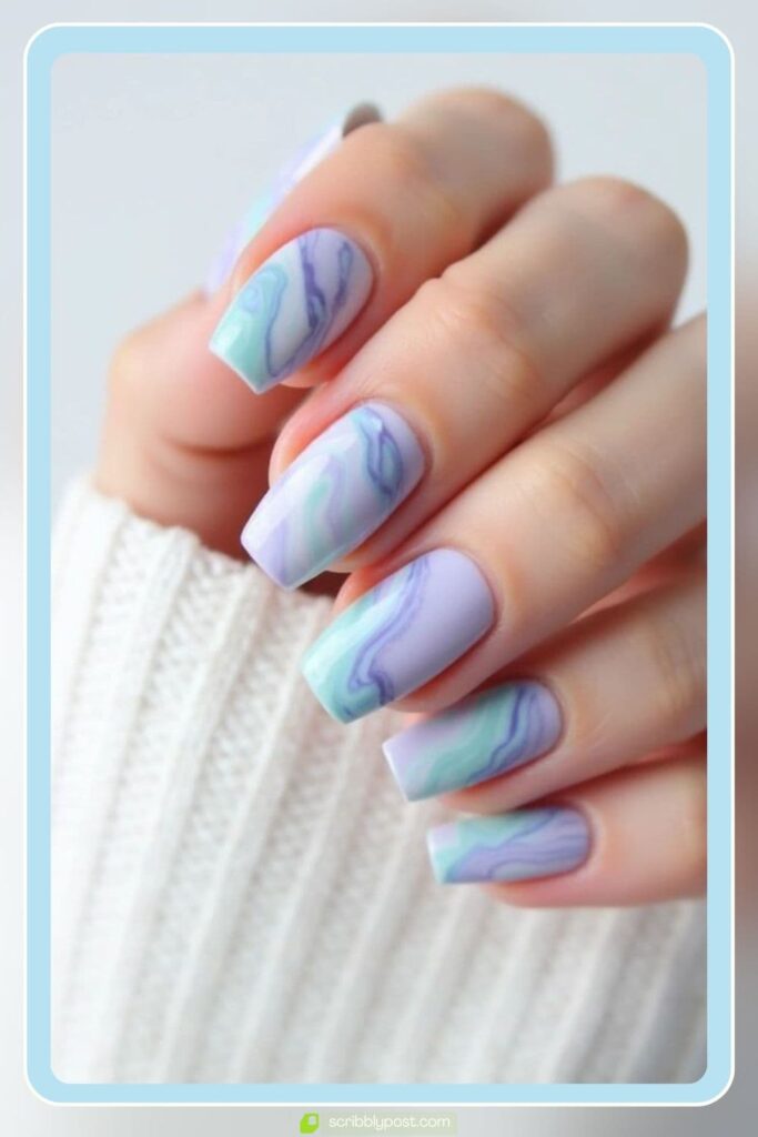 Pastel Marble Nails