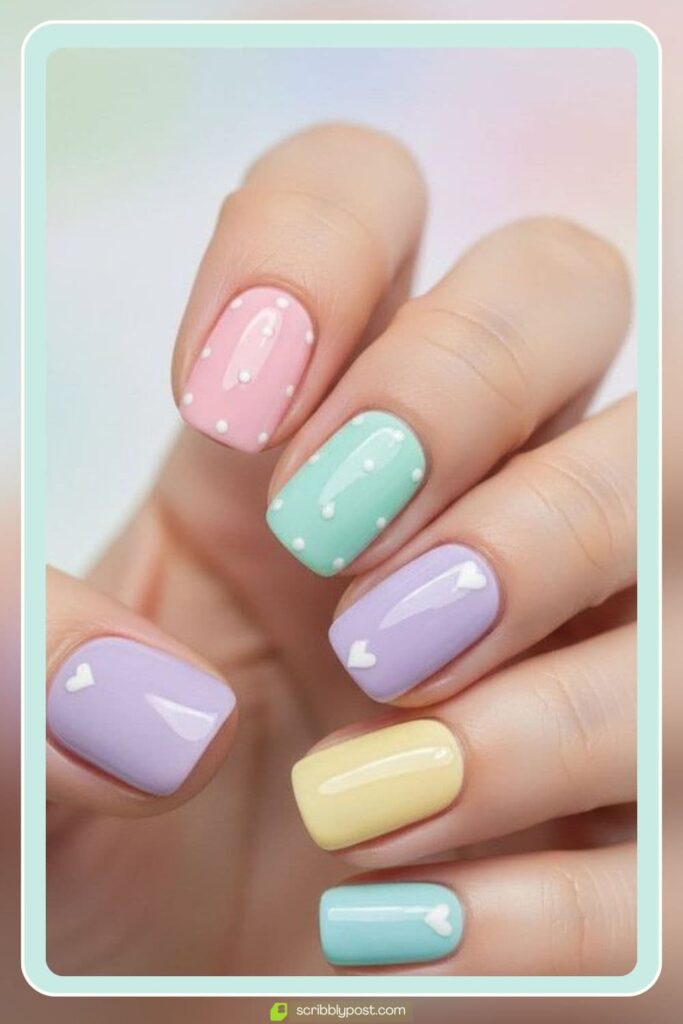 Pastel Skittle Nails