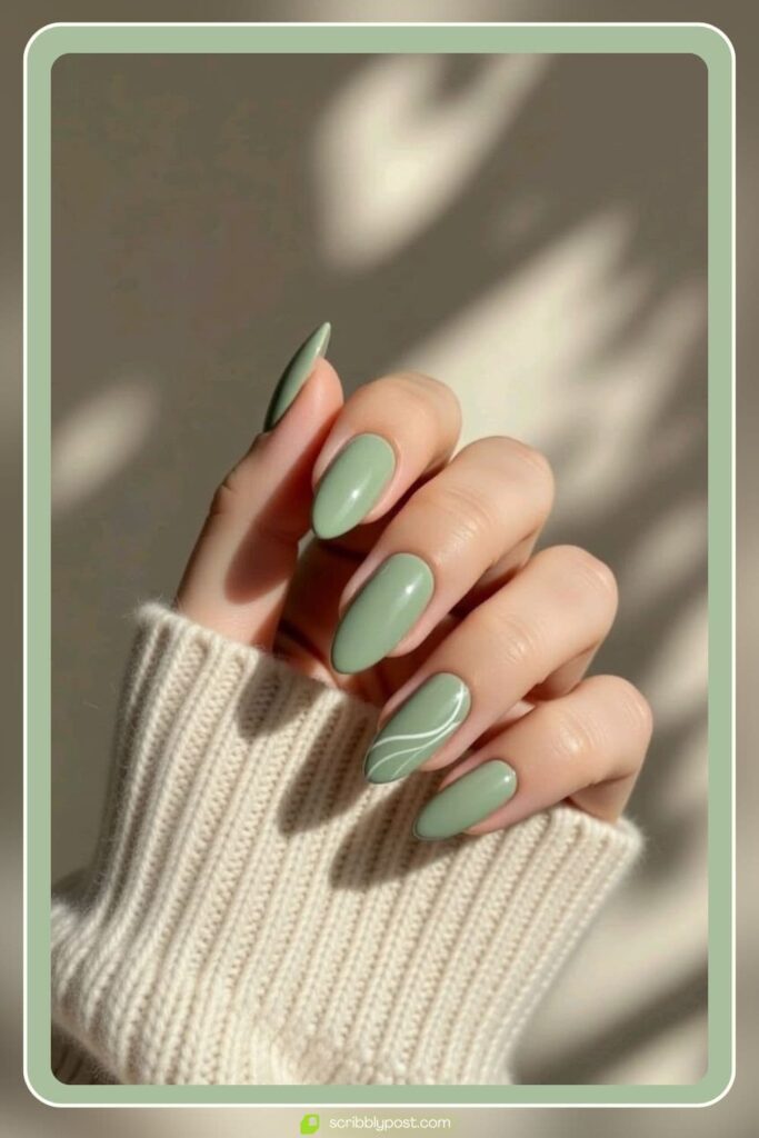 Sage Green Minimal Nails