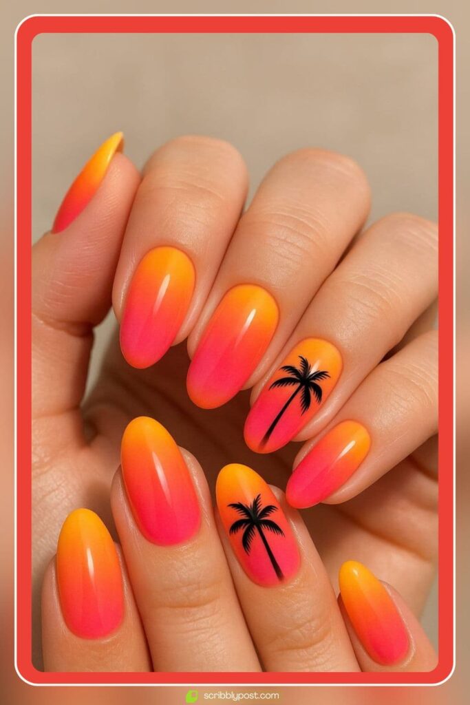Sunset Ombre Nails