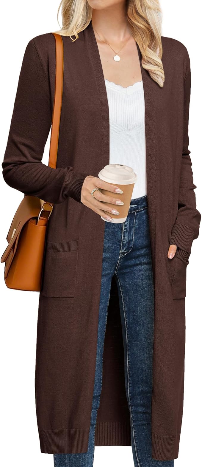 brown cardigan