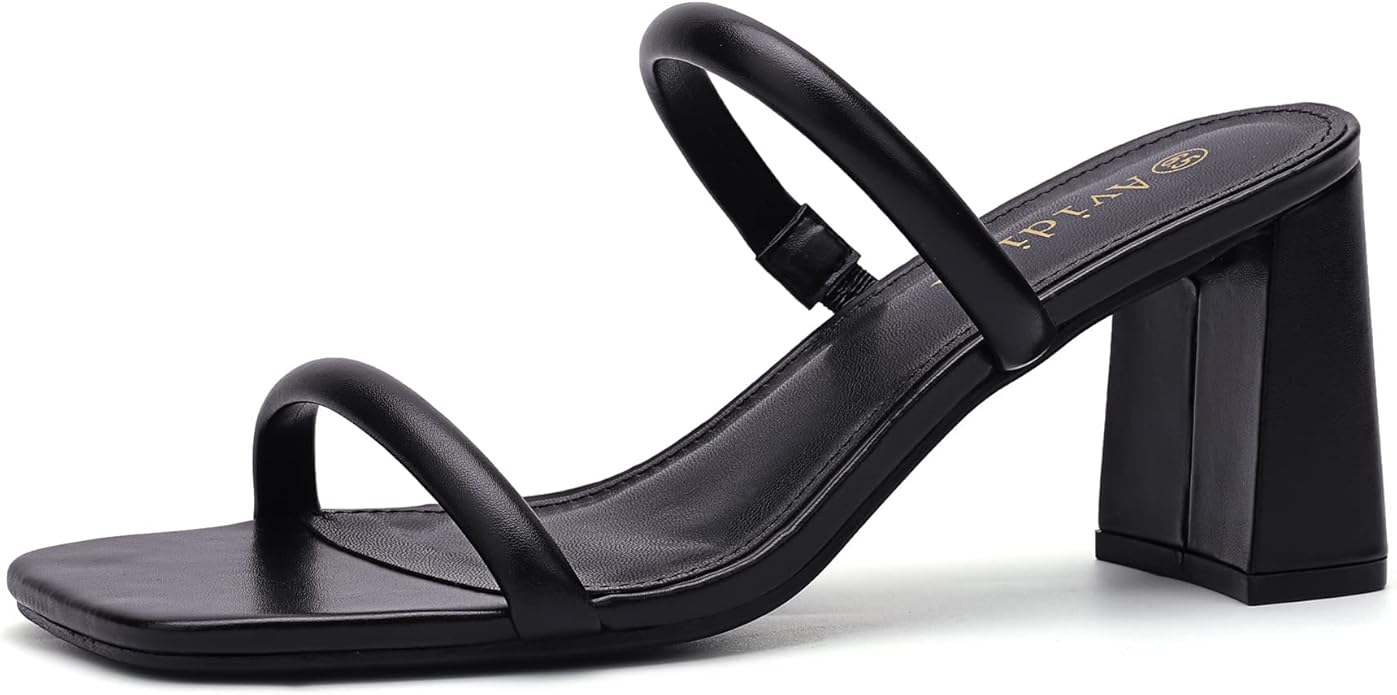Black Block Heel Sandals
