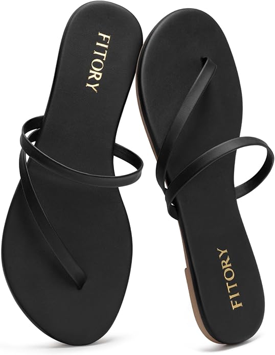 Black Strappy Flat Sandals