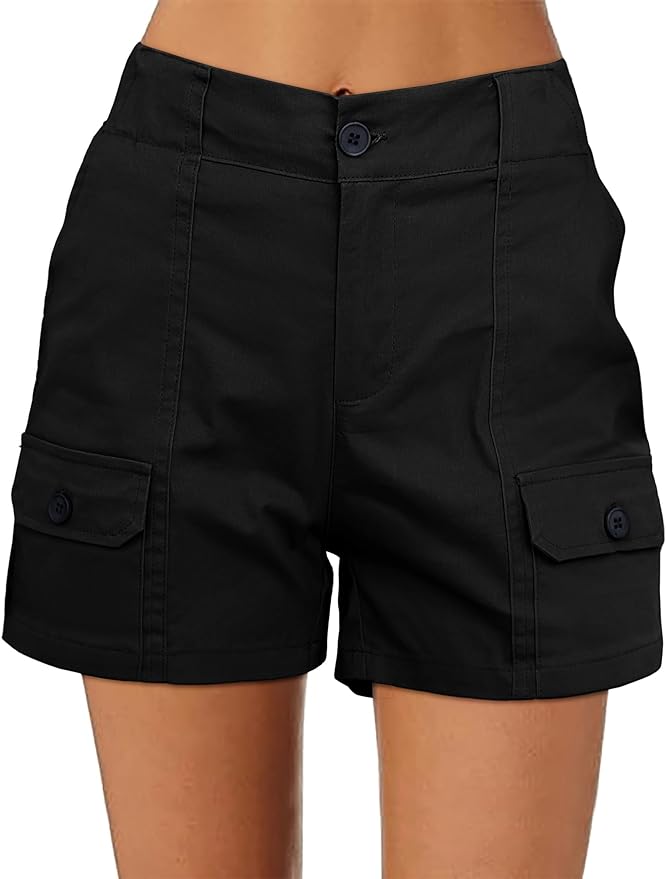 Black Utility Chino Shorts
