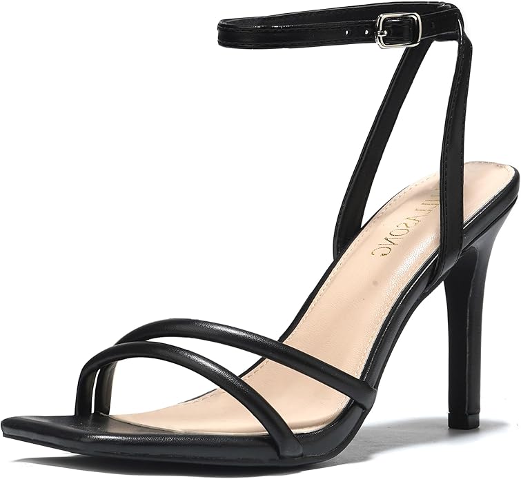 Black Strappy Heeled Sandals