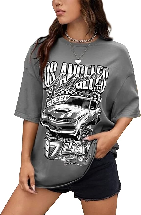 Charcoal Oversized Graphic Tee