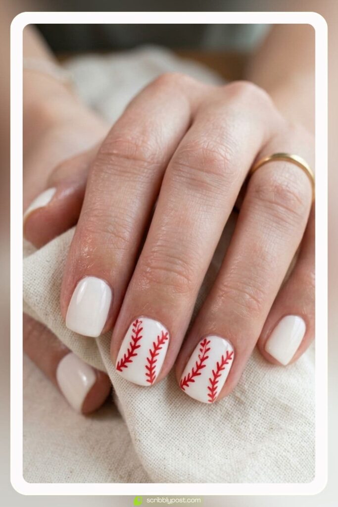 Classic Red Stitch on White