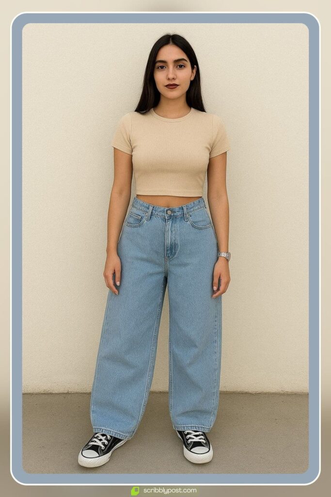 Crop Top and High-Waisted Mom Jeans