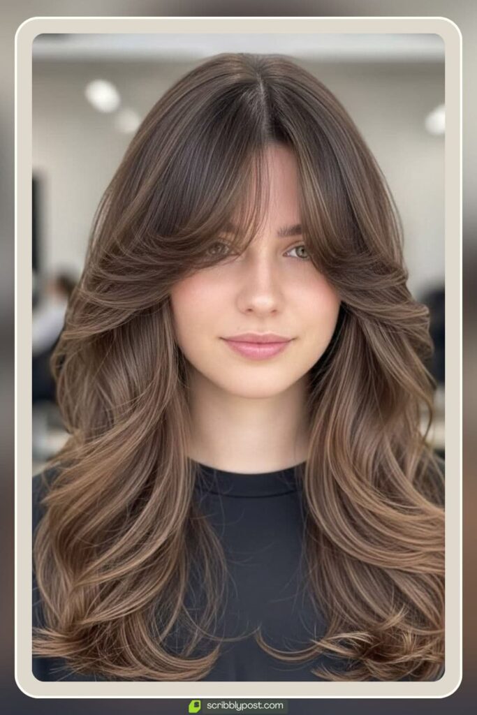 Curtain Bangs with Layers Medium Hair