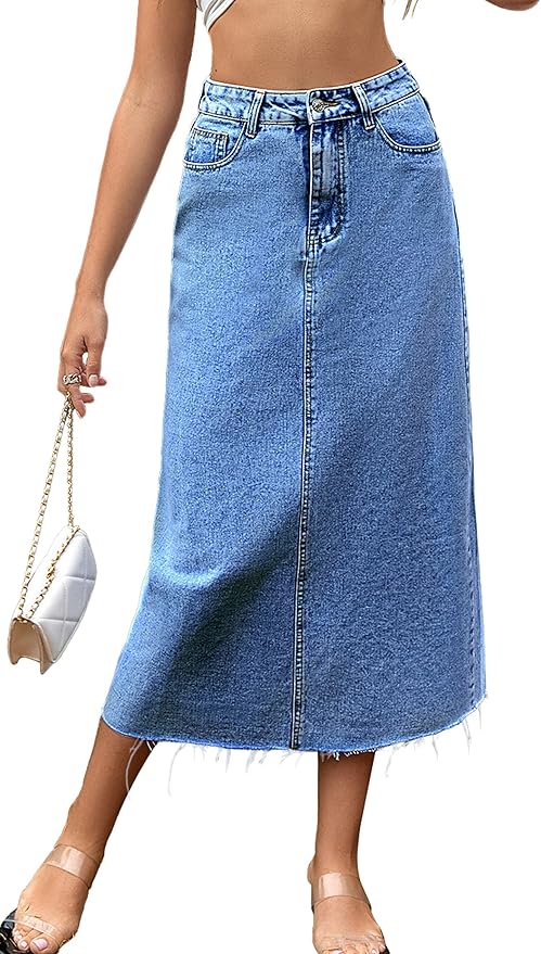 Denim Midi Skirt