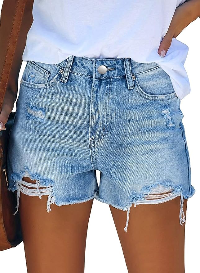 Light Wash Denim Cutoff Shorts