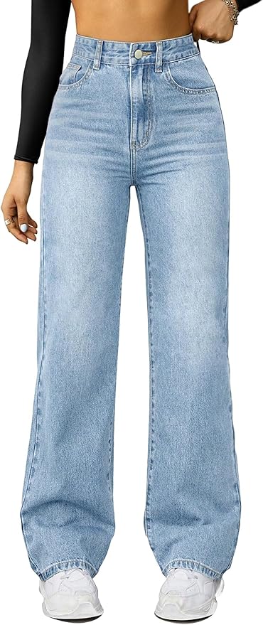 Light Wash Straight-leg Jeans