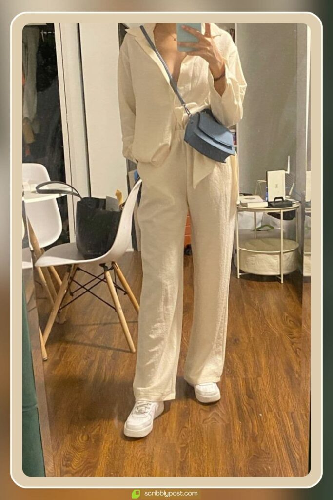 Linen Co-ord Set and Clean Sneakers