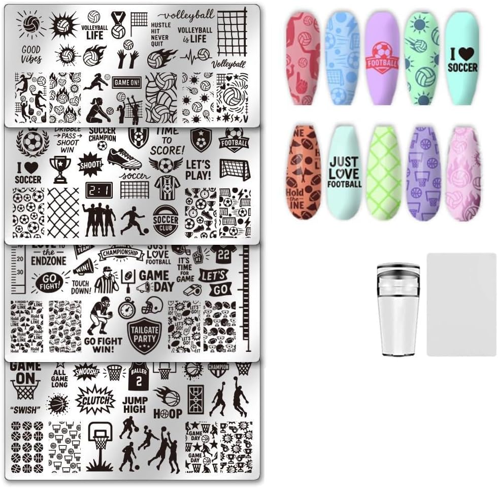 Nail Stamping Kit Sports Designs 