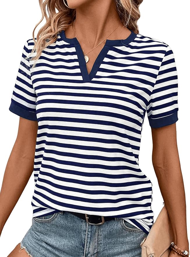 Navy Breton Stripe Fitted Tee
