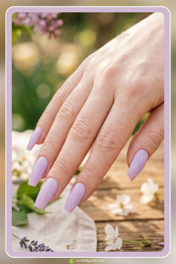 Pastel Spring Acrylic Nails in Lavender
