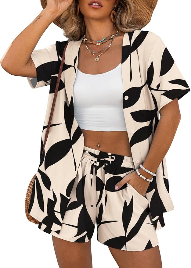 Printed Matching Shorts Set