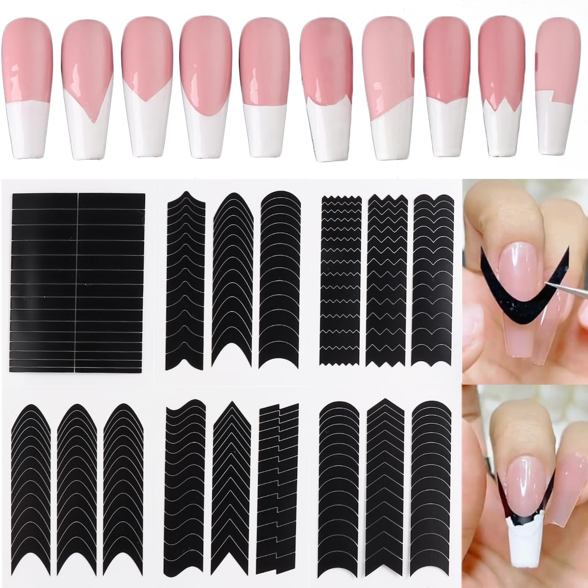 Red French Tip Nail Guides